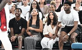 Paris 2024 - Basketball - Lebron James Sons And Girlfriends At USA v Serbia