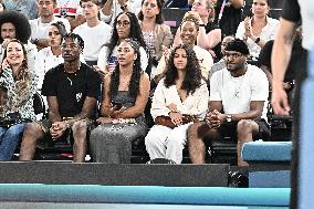 Paris 2024 - Basketball - Lebron James Sons And Girlfriends At USA v Serbia