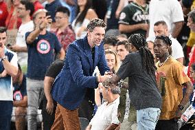 Paris 2024 - Basketball - Pau Gasol And Family At USA v Serbia