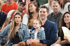 Paris 2024 - Basketball - Pau Gasol And Family At USA v Serbia