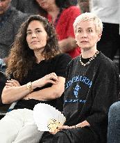 Paris 2024 - Basketball - Sue Bird And Megane Rapinoe At USA v Serbia