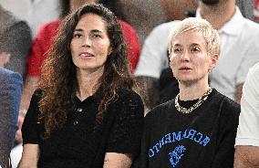 Paris 2024 - Basketball - Sue Bird And Megane Rapinoe At USA v Serbia