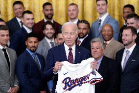 Joe Biden welcomes the Texas Rangers - Washington