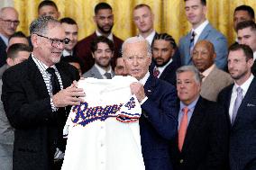 Joe Biden welcomes the Texas Rangers - Washington