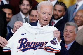 Joe Biden welcomes the Texas Rangers - Washington