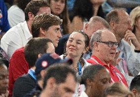 Paris 2024 - Basketball - Prince Albert II Of Monaco At USA v Serbia