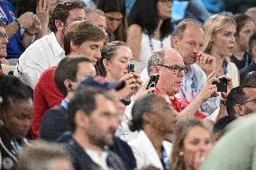 Paris 2024 - Basketball - Prince Albert II Of Monaco At USA v Serbia