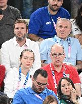 Paris 2024 - Basketball - Prince Albert II Of Monaco At USA v Serbia