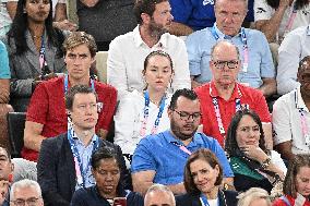 Paris 2024 - Basketball - Prince Albert II Of Monaco At USA v Serbia