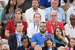 Paris 2024 - Basketball - Prince Albert II Of Monaco At USA v Serbia