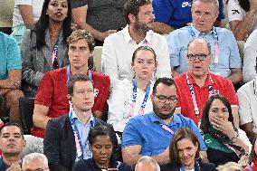 Paris 2024 - Basketball - Prince Albert II Of Monaco At USA v Serbia