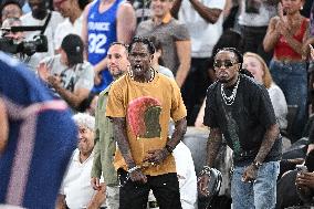 Paris 2024 - Basketball - Travis Scott And Quavo At USA v Serbia