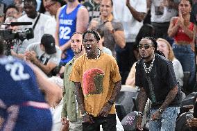 Paris 2024 - Basketball - Travis Scott And Quavo At USA v Serbia