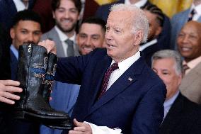 Joe Biden welcomes the Texas Rangers - Washington