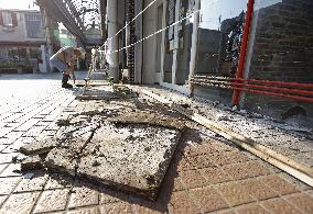 Aftermath of strong quake in southwestern Japan