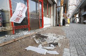 Aftermath of strong quake in southwestern Japan