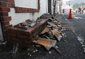 Aftermath of strong quake in southwestern Japan