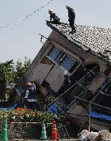 Aftermath of strong quake in southwestern Japan