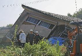 Aftermath of strong quake in southwestern Japan