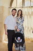 Jordans Crown Prince with Wife Rajwa and Newborn Princess Iman, Leave Hospital - Amman