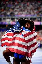 Paris 2024 - USA’s Tara Davis-Woodhall Takes Gold In The Women’s Long Jump