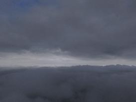 Clouds Hover Over The Mountains During The Monsoon Rain Season In Ajmer, India On 09 August 2024.