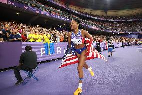 Paris 2024 - USA’ Tara Davis-Woodhal Takes Gold In Women’s Long Jump