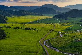 CHINA-INNER MONGOLIA-PASTURE-SUNSET (CN)