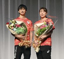 Badminton: Japan players return from Paris Olympics