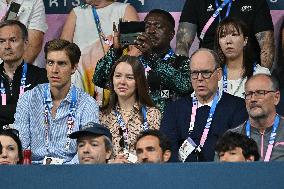 Paris 2024 - Monaco’s Princely Family Watches Tennis Table