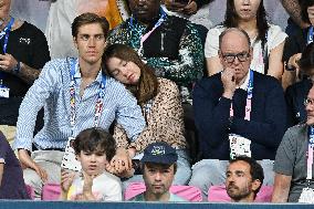 Paris 2024 - Monaco’s Princely Family Watches Tennis Table