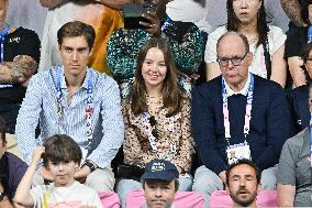 Paris 2024 - Monaco’s Princely Family Watches Tennis Table