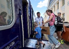 First childrens train carriage departs from Kharkiv