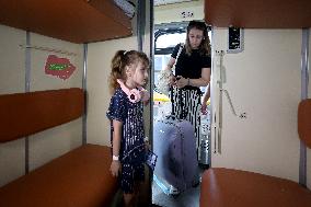 First childrens train carriage departs from Kharkiv