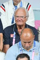 Paris 2024 - King Carl XVI Gustaf At Table Tennis Final