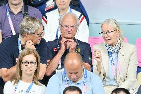 Paris 2024 - King Carl XVI Gustaf At Table Tennis Final