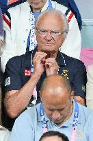 Paris 2024 - King Carl XVI Gustaf At Table Tennis Final