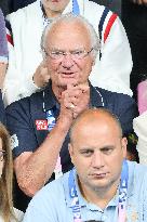 Paris 2024 - King Carl XVI Gustaf At Table Tennis Final