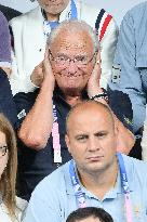 Paris 2024 - King Carl XVI Gustaf At Table Tennis Final