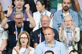 Paris 2024 - King Carl XVI Gustaf At Table Tennis Final