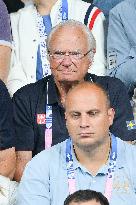 Paris 2024 - King Carl XVI Gustaf At Table Tennis Final