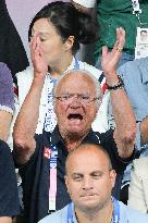 Paris 2024 - King Carl XVI Gustaf At Table Tennis Final