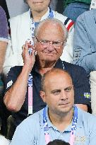 Paris 2024 - King Carl XVI Gustaf At Table Tennis Final