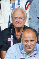 Paris 2024 - King Carl XVI Gustaf At Table Tennis Final