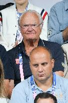 Paris 2024 - King Carl XVI Gustaf At Table Tennis Final