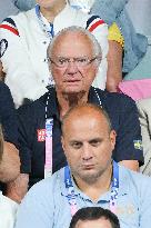 Paris 2024 - King Carl XVI Gustaf At Table Tennis Final