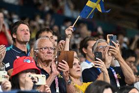 Paris 2024 - King Carl XVI Gustaf At Table Tennis Event