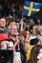 Paris 2024 - King Carl XVI Gustaf At Table Tennis Event