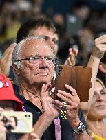 Paris 2024 - King Carl XVI Gustaf At Table Tennis Event