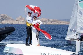 Paris 2024 - Sailing - Lara Vadlau and Lukas Maehr Win Gold